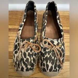 Sperry Leopard Print Espadrilles, size 10.